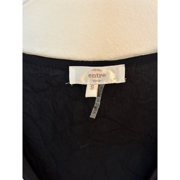 Entro Oversized Boho Fringe Crochet Gauze Cardigan Size Small - Picture 3 of 7